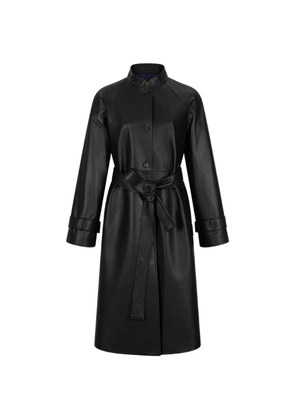 Shanghai Tang belted leather coat - Black