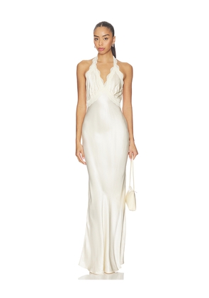 SNDYS Tonya Slip Maxi Dress in Cream. Size L. Also in M, S, XS, XXS.