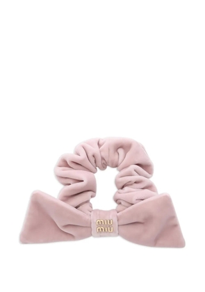 Miu Miu Pre-Owned 2020s logo-detail hair scrunchie - Pink