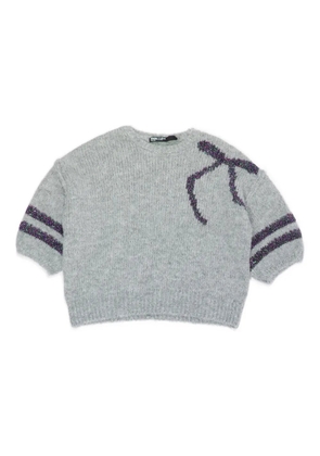 Bimba y Lola embellished stripe-detail sweater - Grey