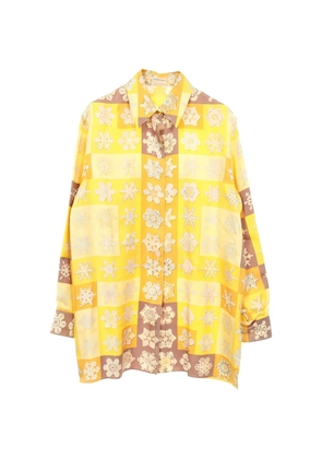 Hermès Pre-Owned 2000s snowflake-print silk shirt - Yellow