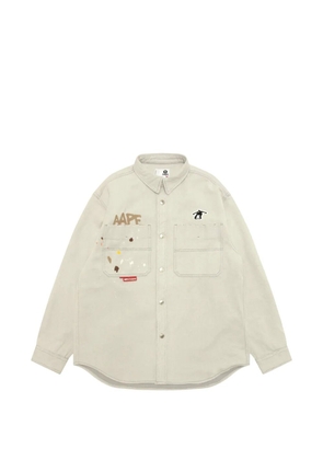 AAPE BY *A BATHING APE® logo-print shirt - Neutrals