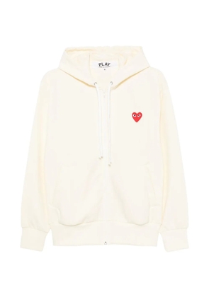 Comme Des Garçons Play emblem zip-up hoodie - Neutrals