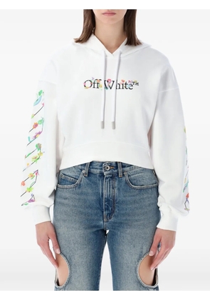 Off-White floral-print cropped hoodie