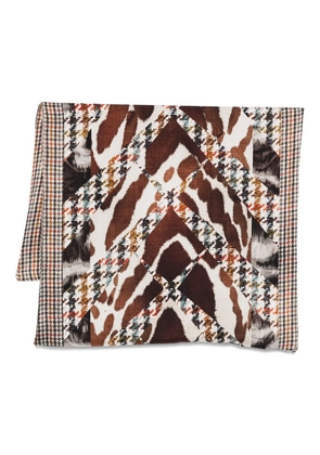 Pierre-Louis Mascia houndstooth silk scarf - Brown