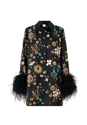 Camilla long-sleeve buttoned shirt dress - Black