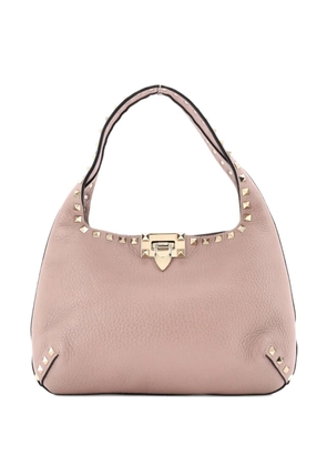 Valentino Garavani Pre-Owned Rockstud Flip Lock Leather Small hobo bag - Neutrals