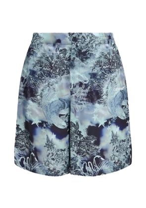 Off-White abstract-pattern shorts - Blue