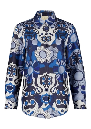 PAULA floral-print button-up shirt - Blue