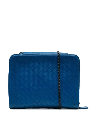 Bottega Veneta Pre-Owned 2012-2024 Nappa Intrecciato Zip Around Wallet On Chain crossbody bag - Blue