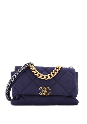 CHANEL Pre-Owned 19 Flap Bag Quilted Canvas Large shoulder bag - Blue