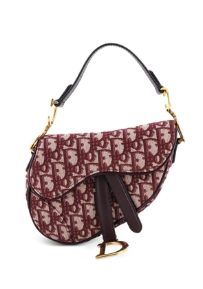Christian Dior Pre-Owned Saddle Handbag Oblique Canvas Mini shoulder bag - Red
