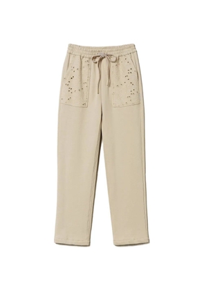 TWINSET broderie anglaise joggers - Neutrals