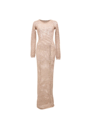 Balmain Pre-Owned crochet maxi dress - Neutrals