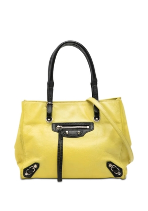 Balenciaga Pre-Owned 2014 Mini Bicolor Leather Papier A4 Zip Around Tote satchel - Black