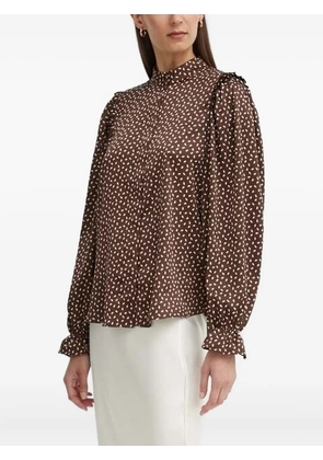 Bruuns Bazaar ruffled-detailing mock-neck blouse - Brown