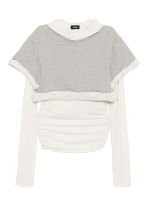 We11done rolled-up hoodie - Grey