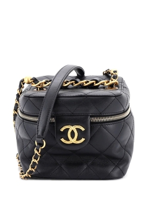 CHANEL Pre-Owned Chain Bar Vanity Case with Chain Quilted Calfskin Small crossbody bag - Black