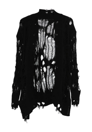 Y's distressed knitwear - Black