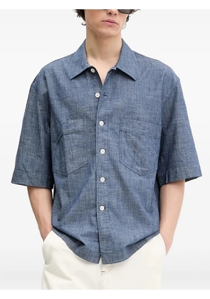 Sunflower short-sleeve patch-pocket shirt - Blue