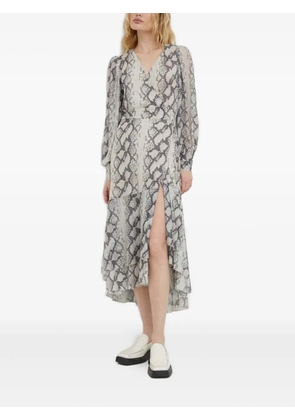 Bruuns Bazaar snakeskin-print wrap midi dress - Neutrals