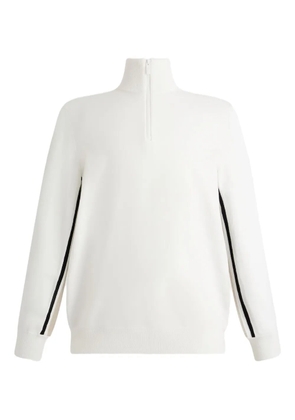 Fusalp intarsia-striped half-zip sweater - White