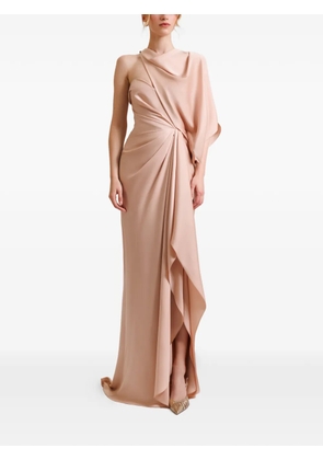 Gemy Maalouf asymmetrical neckline draped maxi dress - Neutrals