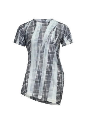 Y's round-neck plaid T-shirt - Grey