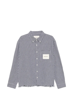 Bram’s Fruit gingham-pattern frayed shirt - Black