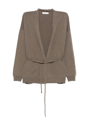 Le Tricot Perugia tie-waist cardigan - Brown