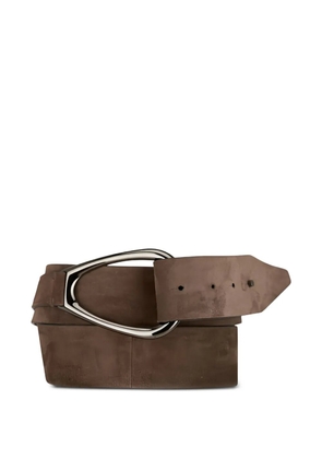 Brunello Cucinelli triangle-buckle belt - Brown