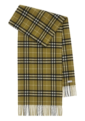 Burberry checked cashmere scarf - Green