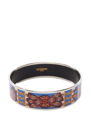 Hermès Pre-Owned 2000-2020 Wide Sunburst Rubans de Cheval Enamel Bangle 70 costume bracelet - Blue