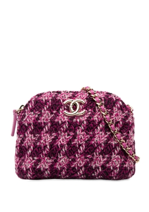 CHANEL Pre-Owned 2021-2025 CC Tweed Houndstooth Clutch On Chain crossbody bag - Purple