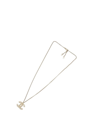 CHANEL Pre-Owned 2011 Gold Plated CC Faux Pearl Pendant Necklace costume necklace