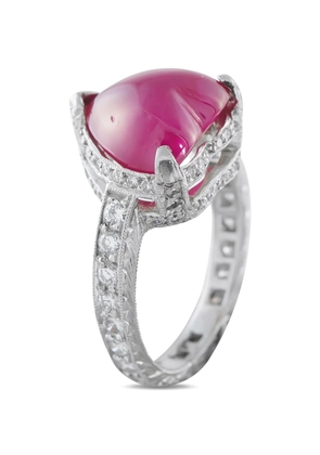 LB Exclusive diamond and ruby heart ring - Silver