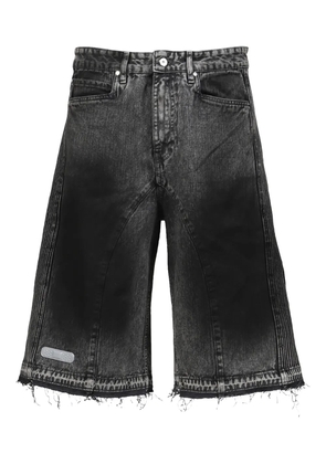 PDF frayed denim shorts - Black