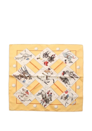Hermès Pre-Owned 1910s 45 Le Monde Du Polo silk scarf - Yellow