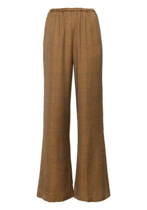 Forte Forte glen–check patterned flared trousers - CARAMEL