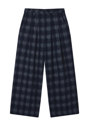 b+ab plaid trousers - Blue