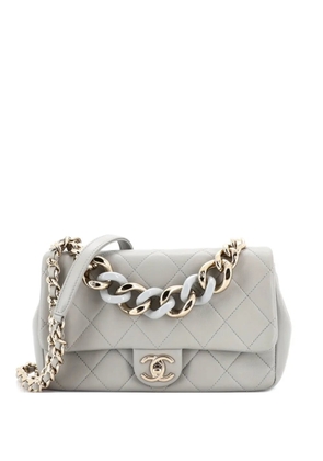 CHANEL Pre-Owned Resin Elegant Chain Flap Bag Quilted Lambskin Small shoulder bag - Grey