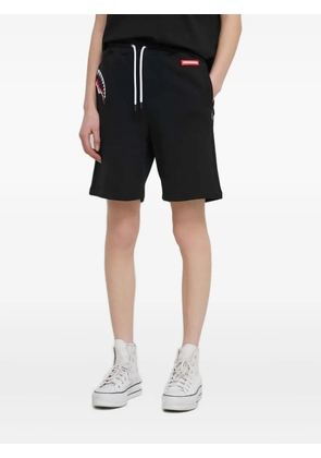Sprayground shark-patch drawstring shorts - Black
