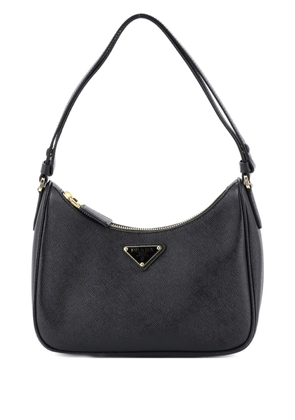 Prada Pre-Owned Adjustable Handle Zip Saffiano Leather Mini hobo bag - Black
