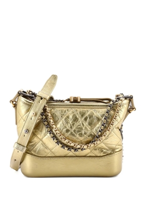 CHANEL Pre-Owned Gabrielle Quilted Metallic Aged Calfskin Small hobo bag - Gold