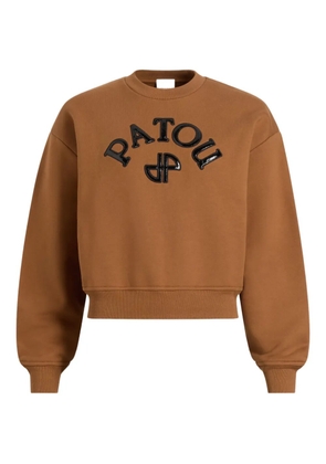 Patou logo-appliqué fleece sweatshirt - Brown