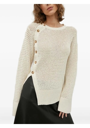 lovechild button-detail open-knit sweater - Neutrals