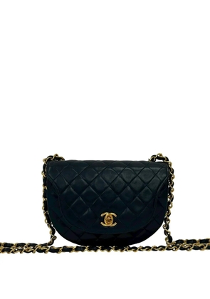 CHANEL Pre-Owned 1989-1991 Quilted Lambskin Half Moon Flap crossbody bag - Blue