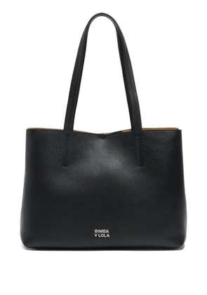Bimba y Lola Shopper leather tote bag - Black