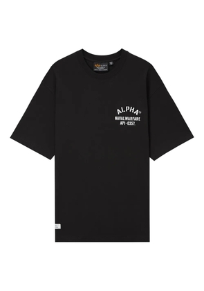 Alpha Industries print-detail cotton T-shirt - Black