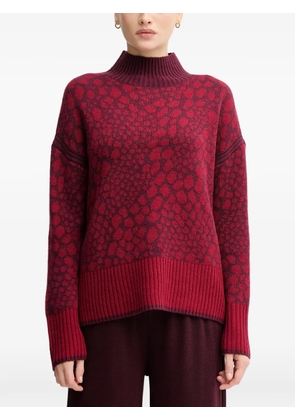 Marc Aurel patterned funnel-neck sweater - Red
